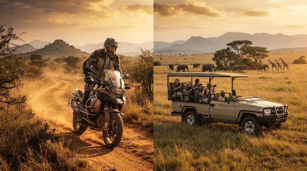 Motorcycle Safari vs Jeep Safari South Africa: Choosing Your Adventure in 2026
